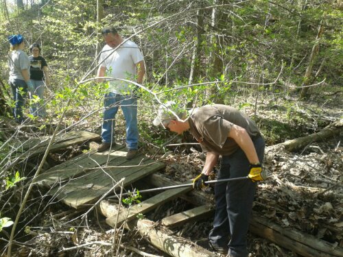 Demolishing the old bridge image